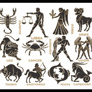Wzory do haftu konstelacji zodiaku: Kompletny zestaw do szycia maszynowego