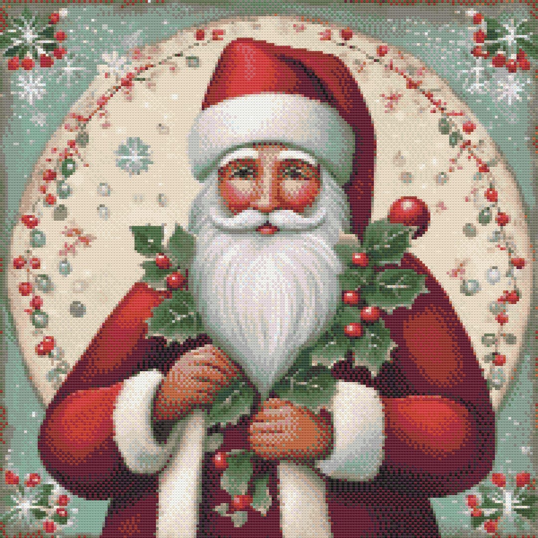 Vintage Santa Cross Stitch Pattern 2 Etsy