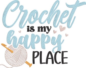 Crochet Themed Machine Embroidery Design Witty Sayings for Fiber Artists
