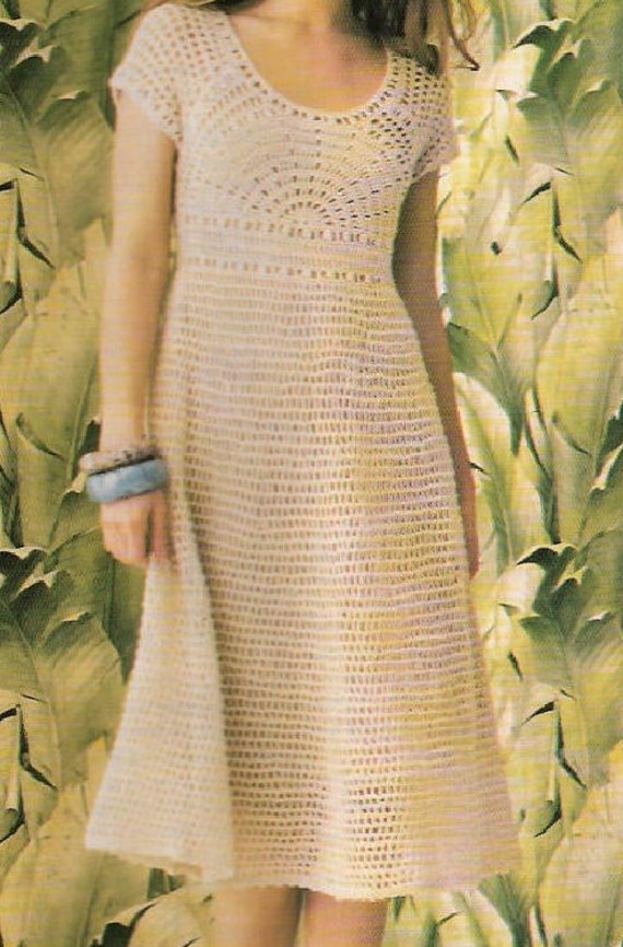 E-pattern Vintage Womens Crochet Dress Pattern - Etsy