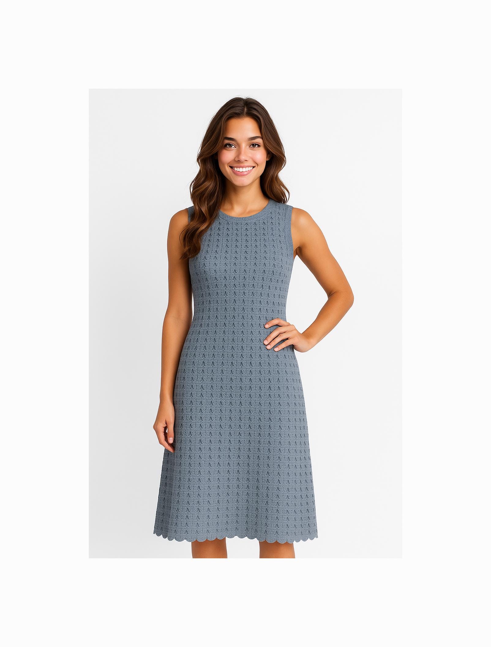 airy blue dress Sunday Charm Jacquard Mini Dress in Airy Blue main image 1