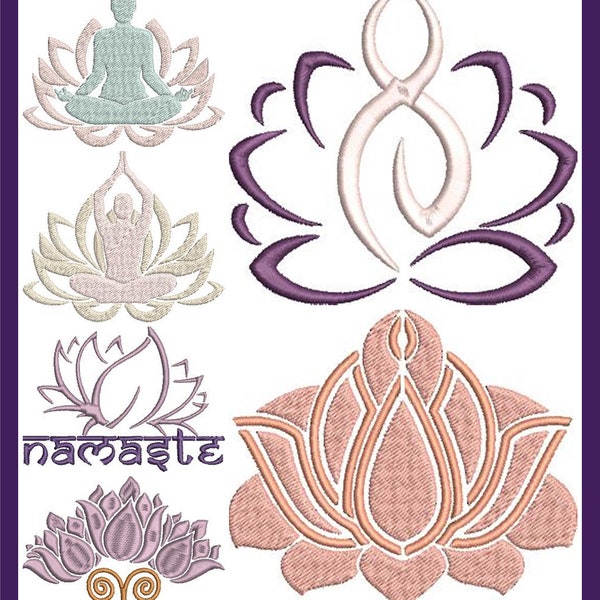 Assorted Yoga Machine Embroidery Designs Bundle