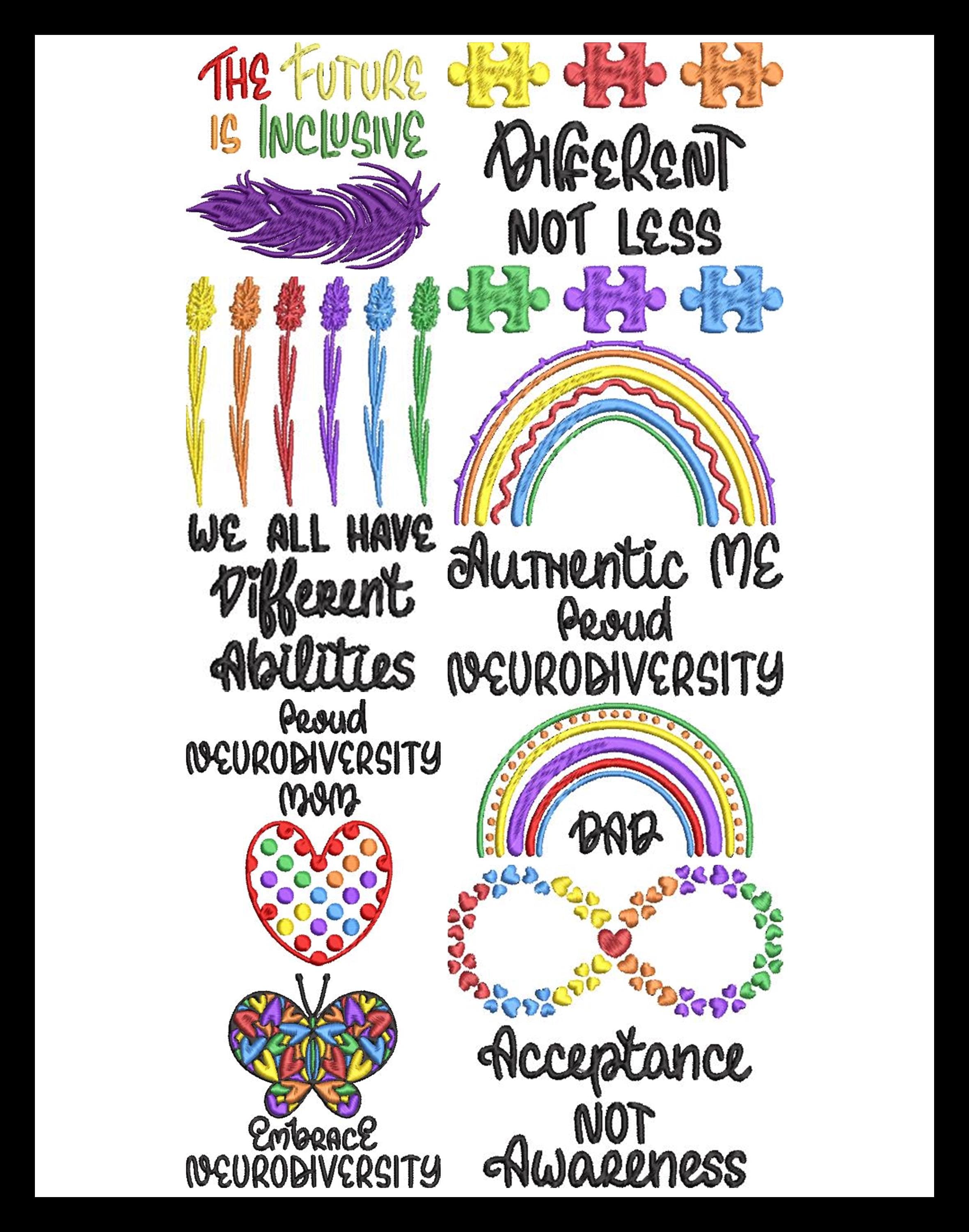 Autism Awareness Embroidery Bundle Digital Designs for Machine ...