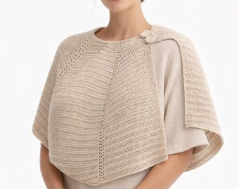 Vintage Crochet Capelet Pattern PDF, Crochet Shoulder Shawl, Elegant Crochet Cape, Bridal Capelet, Retro Crochet Wrap