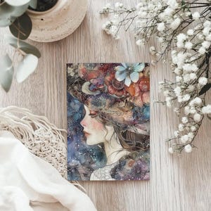 抽象的な水彩画の5x7インチの空白グリーティングカード - あらゆる機会に使える芸術的なデザイン