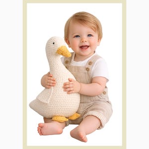 Vintage Crochet Goose Pattern PDF – 13 Inch Amigurumi Farmhouse Toy (Digital Download)