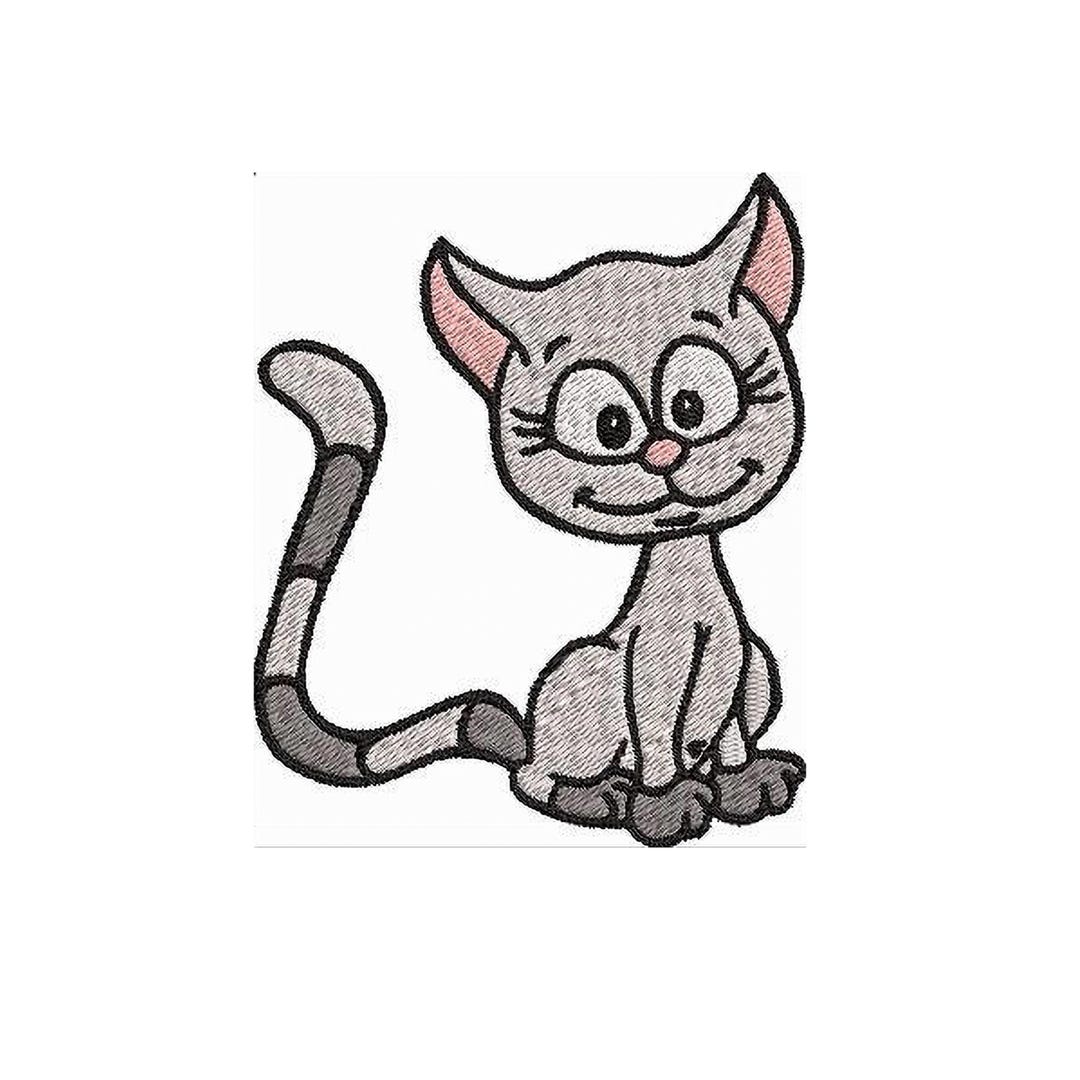Cute Cat Machine Embroidery Design - Etsy