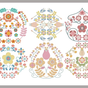 Folk-Art Machine Embroidery Design Collection: Hippie-Inspired Patterns for Crafters
