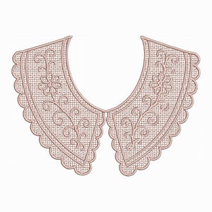 Può includere: Un delicato colletto in pizzo rosa chiaro con bordo smerlato. Il colletto presenta motivi floreali e a spirale, creando un'estetica elegante e vintage. Ideale per aggiungere un tocco di raffinatezza a qualsiasi outfit.
