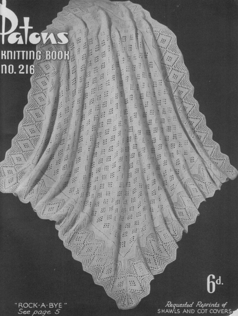 Epattern Paton's Vintage Baby Knit Blanket Patterns Etsy