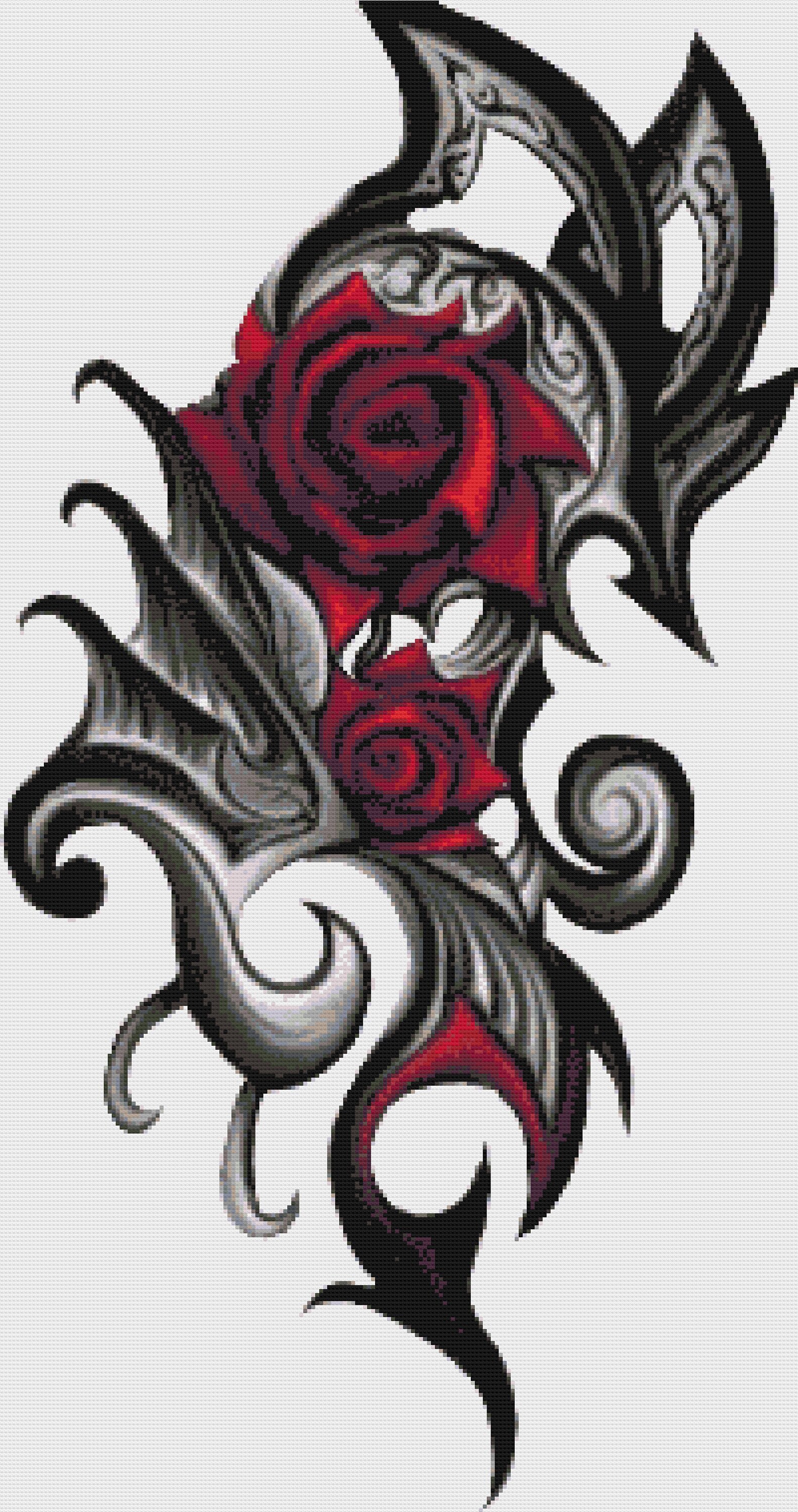 Gothic Design Cross Stitch Pattern 03 Etsy Vintage cross stitch sampler wall hanging embroidered wall