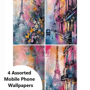 Sfondi astratti di Parigi per smartphone Sfondi digitali floreali rilassanti per dispositivi mobili