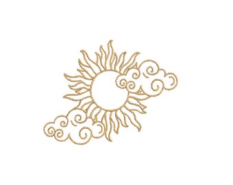 Embroidery Design Sun and Cloud Doodle 2'x2' DIGITAL DOWNLOAD PRODUCT Embroidery Design Sun and Cloud Doodle 2'x2' DIGITAL DOWNLOAD PRODUCT