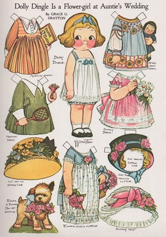 Vintage Paper Dolls Printable Paper Doll Clip Art Paper Doll With