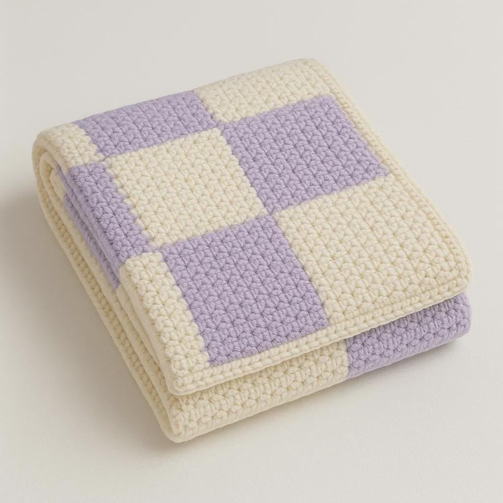 32 Checkerboard Crochet Patterns for Blankets, Bags, Garments, and Home Accents 1 Easy Single Stitch Squares Baby Blanket Crochet