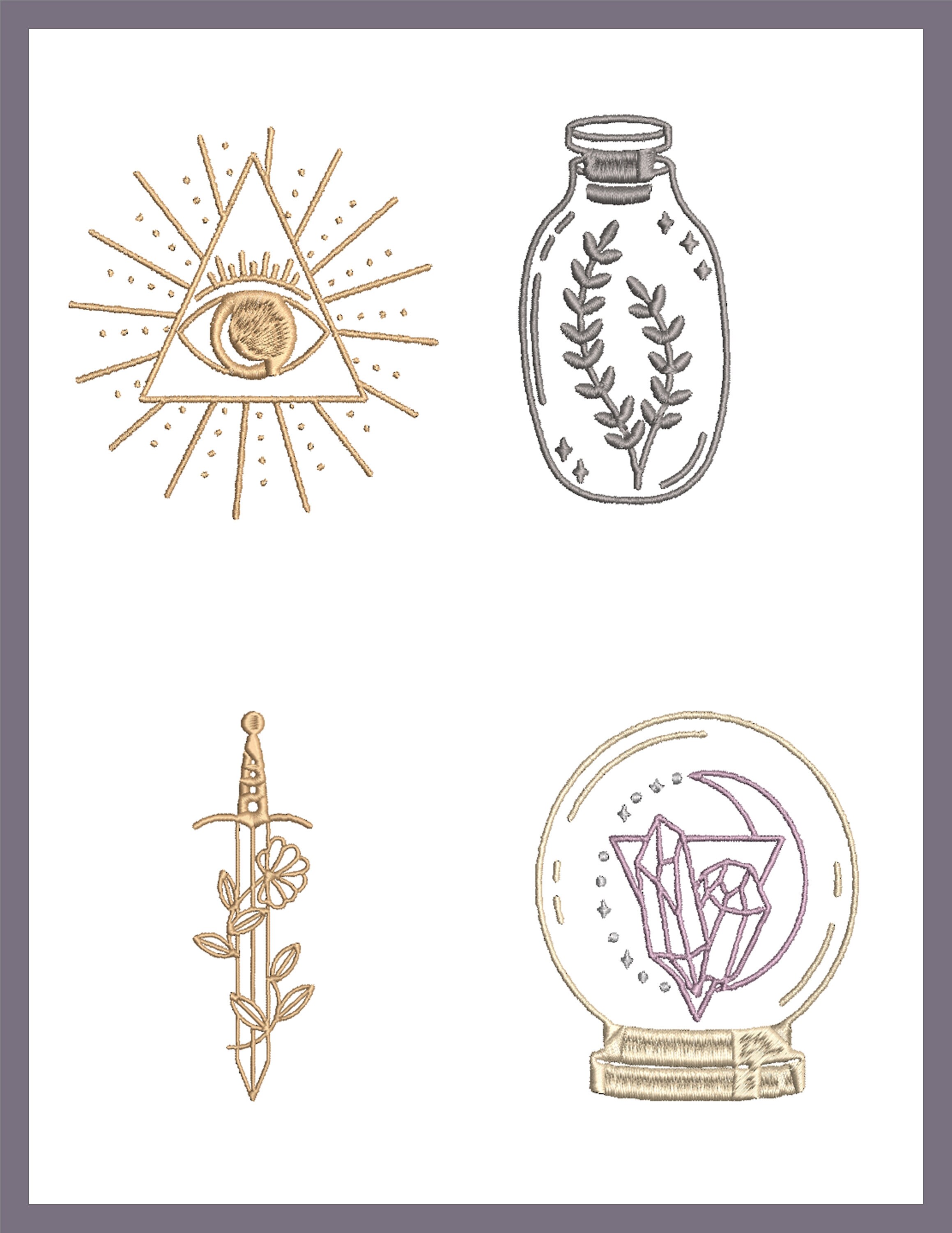 16 Assorted Mystic Design Embroidery Machine Pattern Bundle Etsy