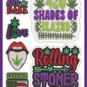 Cannabis Embroidery Design Pack: Marihuana-Blatt, 420 Motive für Maschinenstickerei - Digitale Dateien