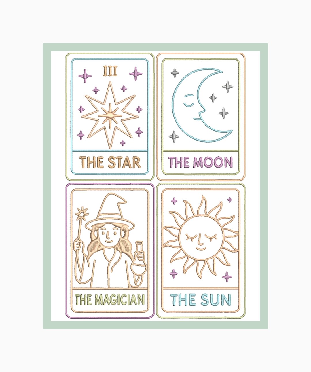 Diverse Tarot Machine Embroidery Bundle: Mystical Designs for Spiritual ...