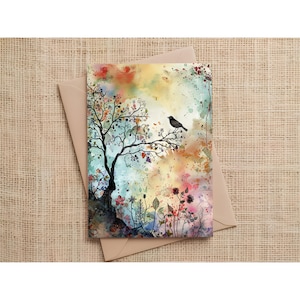 Abstracte aquarel 4 x 6 blanco wenskaarten - artistieke ontwerpen voor alle gelegenheden