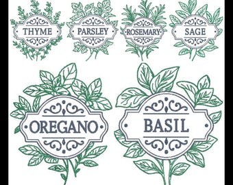 Zestaw projektów do haftu Kolekcja maszyn do ziół ogrodowych - pobieranie cyfrowe dla majsterkowiczów i krawców