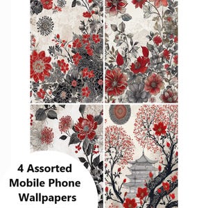 Sfondi per smartphone con fiori asiatici stravaganti Sfondi digitali floreali rilassanti per dispositivi mobili