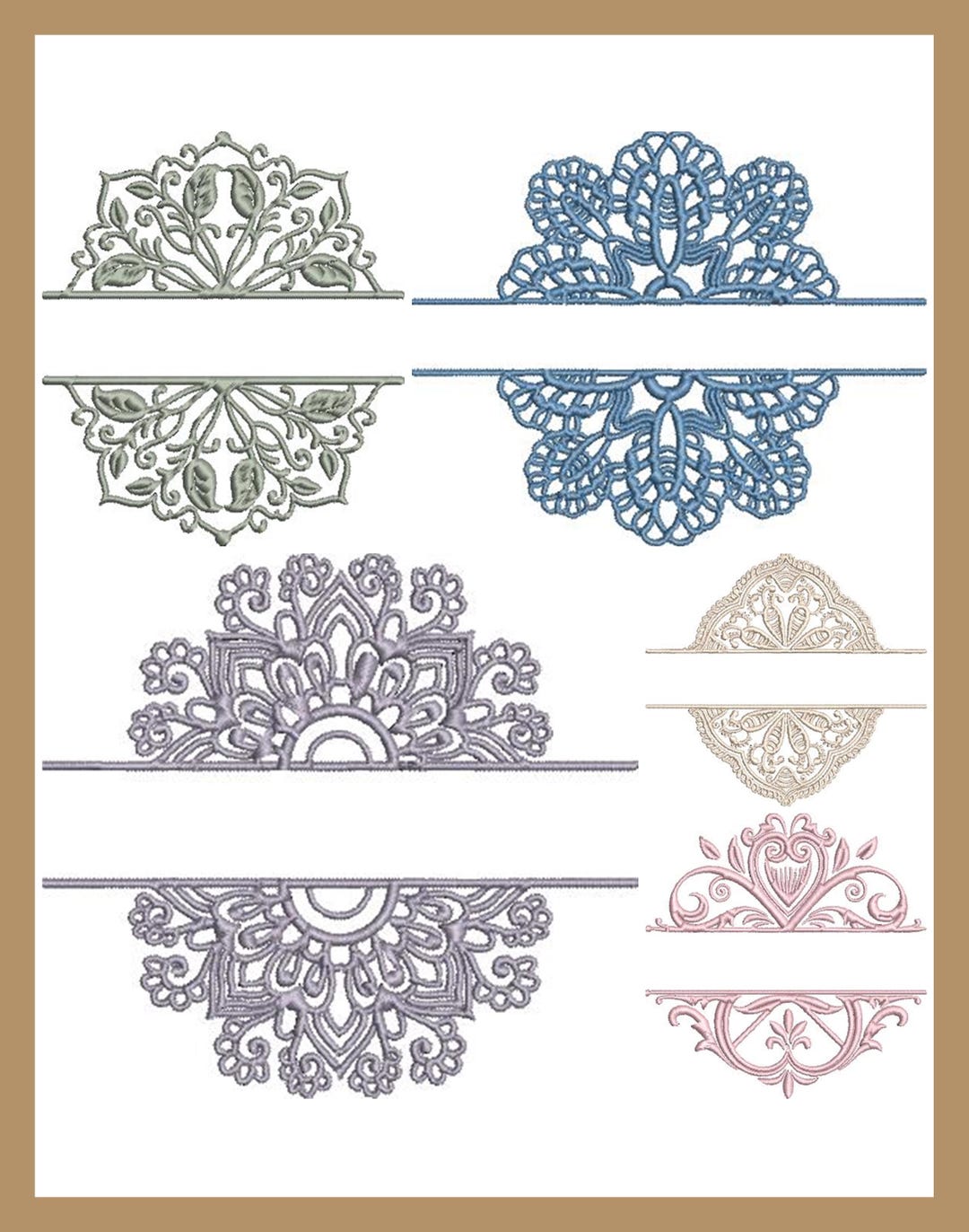 Spltt Frame Monogram Spilt Frames Machine Embroidery Pattern: Digital Download for ...