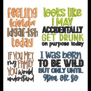 Cheeky Adult Phrases Embroidery Bundle: Digital Designs for Stitching Humor on Fabric