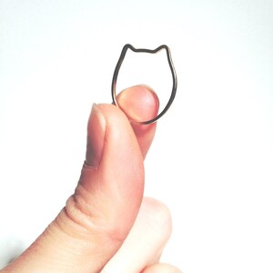 Cat ring - minimalist cat ear ring, gold ring, cute ring, thin, stack ring, funny, kawaii