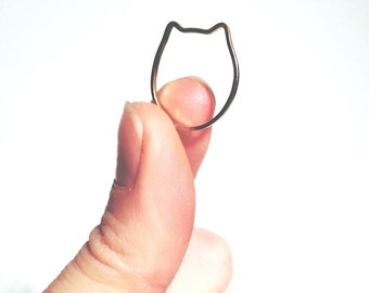 Cat ring - minimalist cat ear ring, gold ring, cute ring, thin, stack ring, funny, kawaii