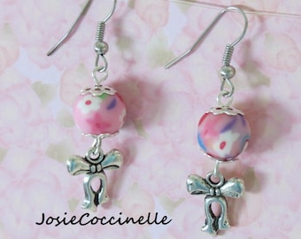 Terry & floral polymer clay earrings
