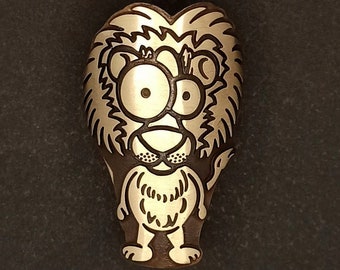 Headbadge for bicycle. Lion bycicle insignia. Brass.