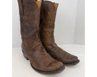 Lucchese Classics Handmade Brown Leather Western Cowboy Boots 9.5 D