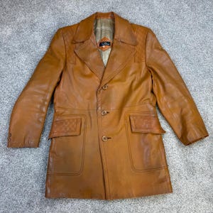 Vintage Leather Car Coat Mens - Etsy