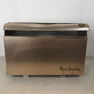 Suporte de parede para cozinha vintage de metal dourado rosa de meados do século com papel toalha e folha de cera