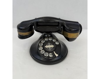 Zabytkowy automatyczny telefon elektryczny monofoniczny z tarczą obrotową, Chicago, lata 30. XX wieku, D-78888