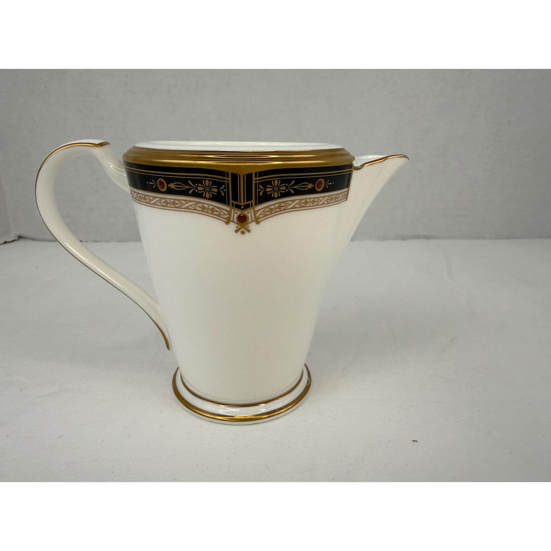 Bone Inlay Rice Pitcher Primitive Noritake Gold and Sable 9758 Bone China Creamer Pitcher Japan Art Deco ...