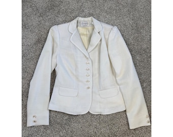 Blazer Vintage Swingles by Character Off White ILGWU Union Made Texturizado 18x22