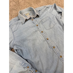 Koszula męska Pendleton Originals z niebieskiej bawełny, dżinsu, zapinana na guziki, rozmiar L zdjęcie 1