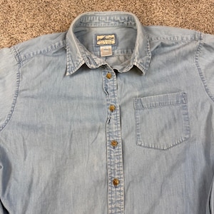 Koszula męska Pendleton Originals z niebieskiej bawełny, dżinsu, zapinana na guziki, rozmiar L zdjęcie 3