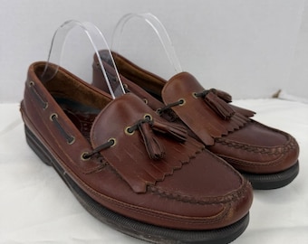 GH Bass Henry Brown Leather Kiltie Tassel Loafers Mens 11 M Boat Shoes Brazil