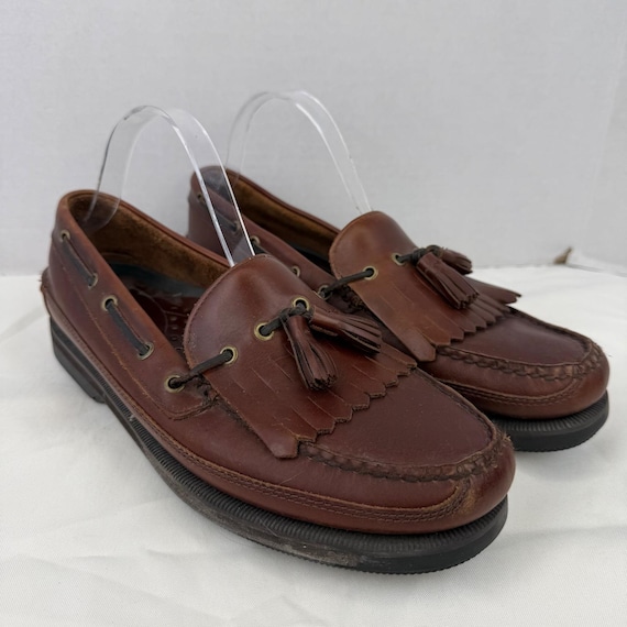 G.H. Bass, GH Bass Henry Brown Leather Kiltie Tassel Loafers Mens 11 M Boat Shoes Brazil