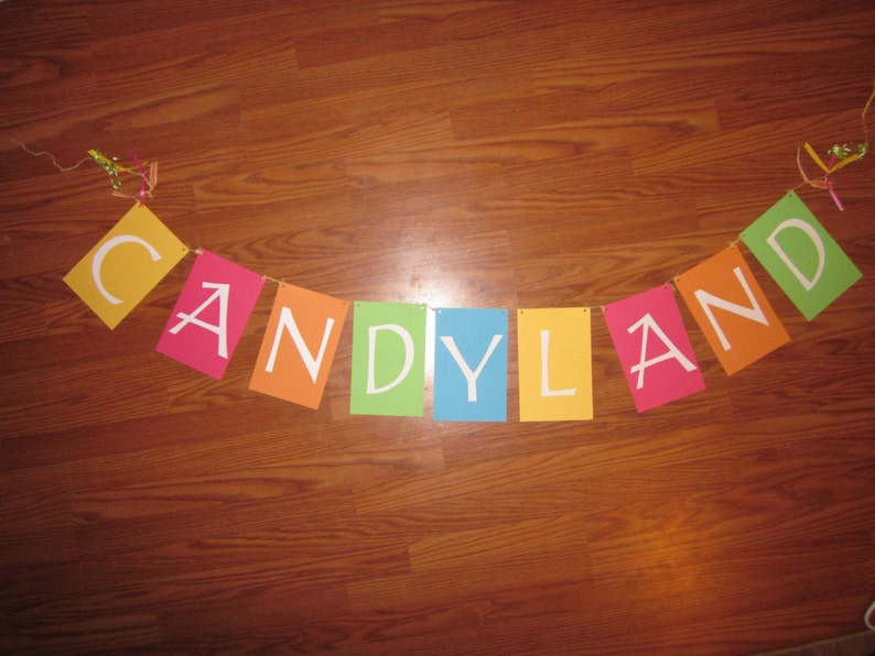 Candyland Birthday Banner, Birthday Decoration, Happy Birthday Banner, Party Decoration, Photo Back Drop, Candy Buffet, Candyland Party