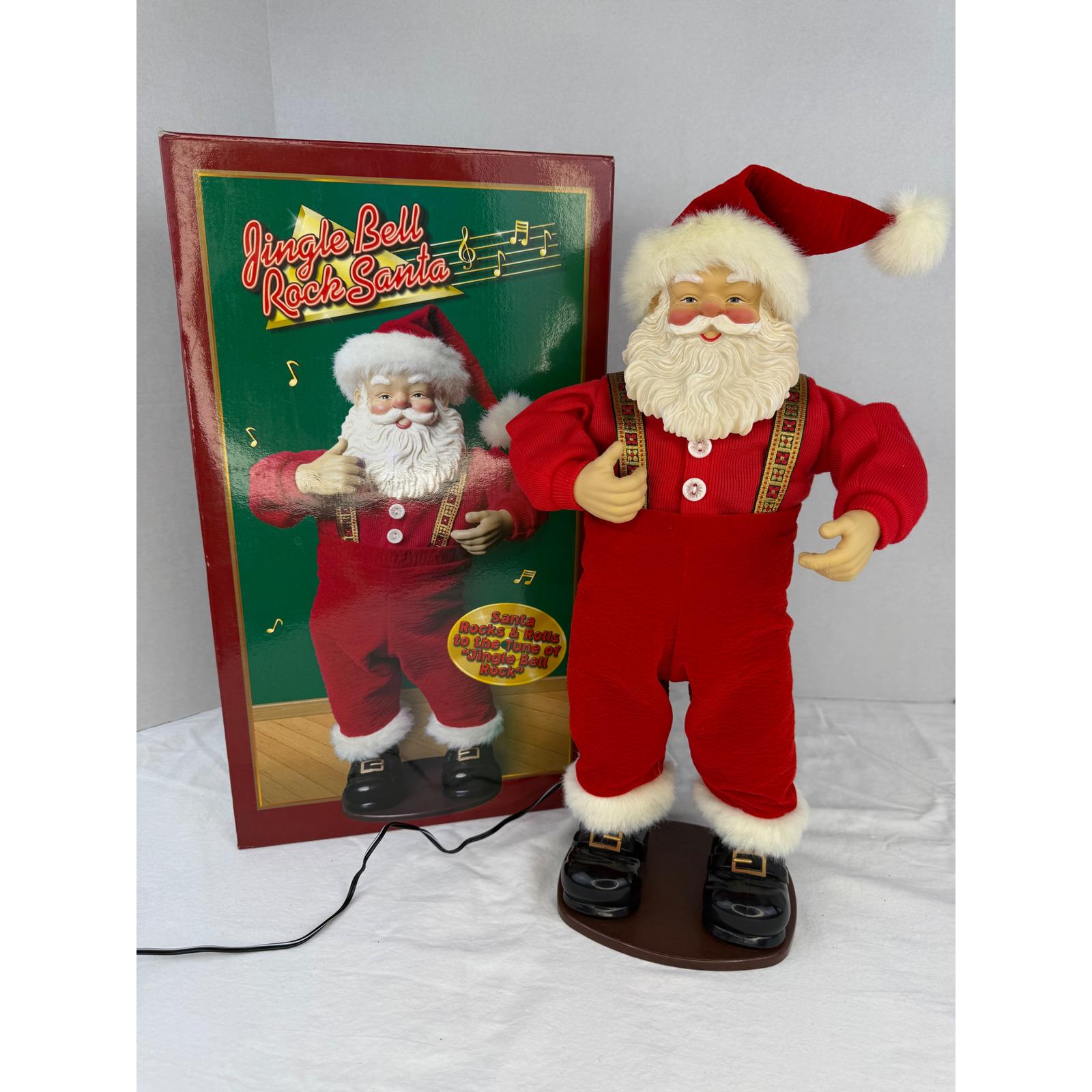 Vintage 1998 Jingle Bell Rock Santa Animated Musical Figure