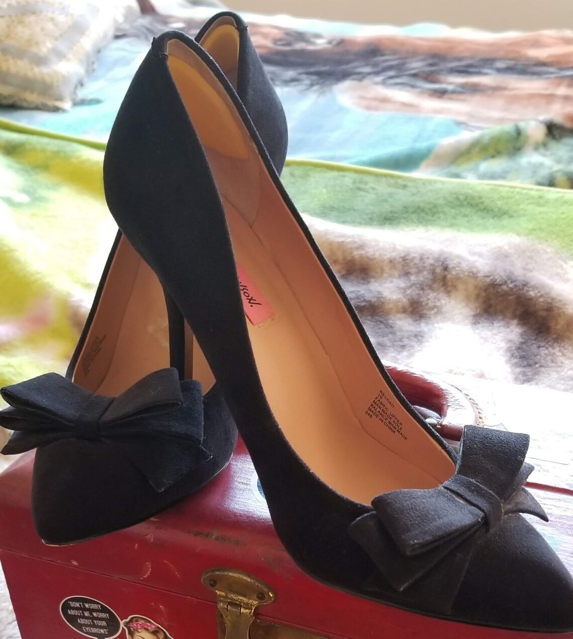 blue by betsey johnson susan mesh bow stiletto pumps
