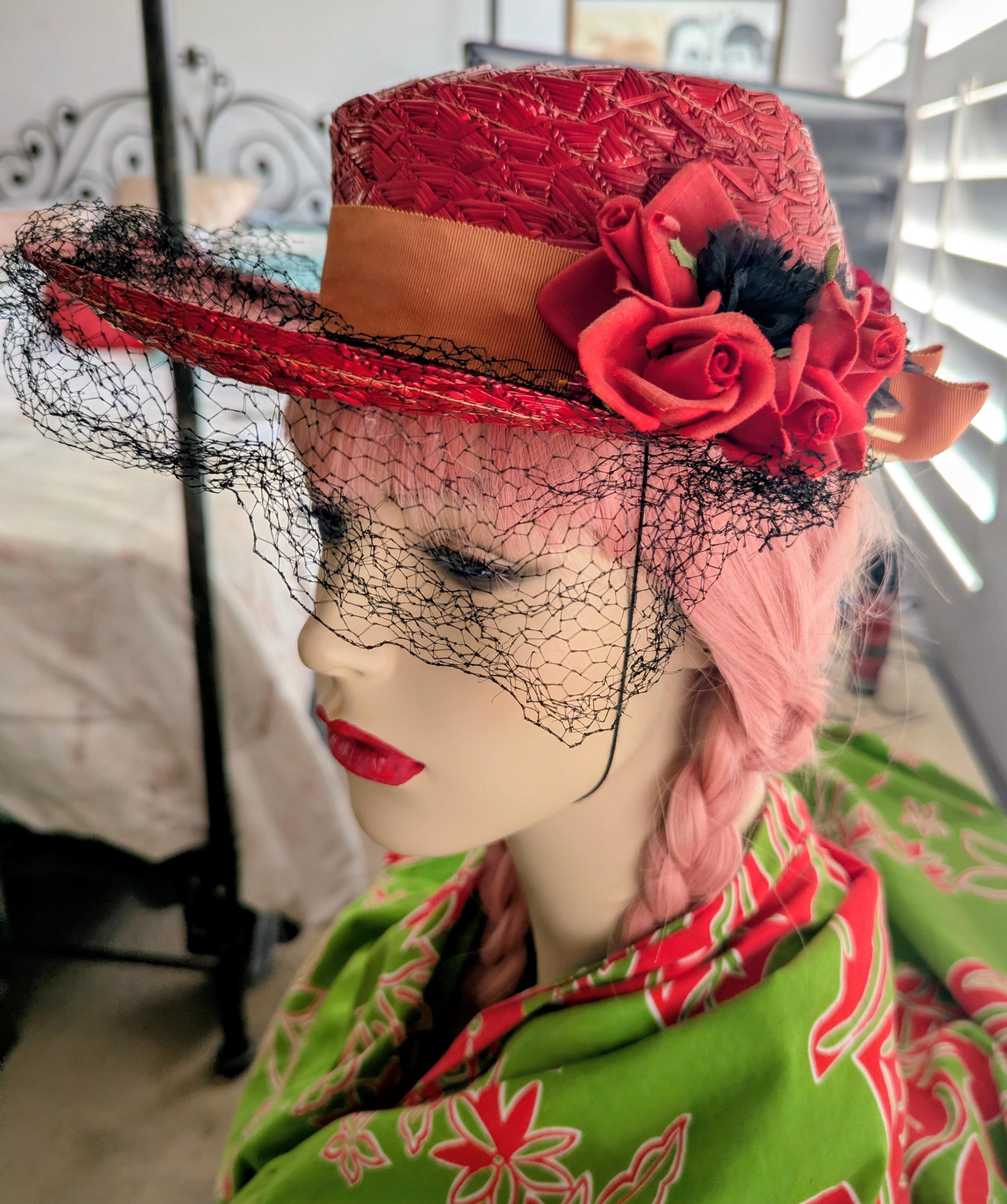 Straw Hat With Net - Etsy