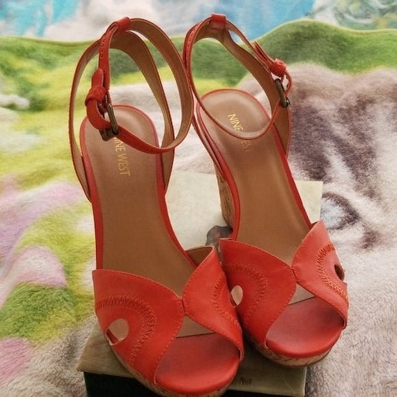 nine west orange heels