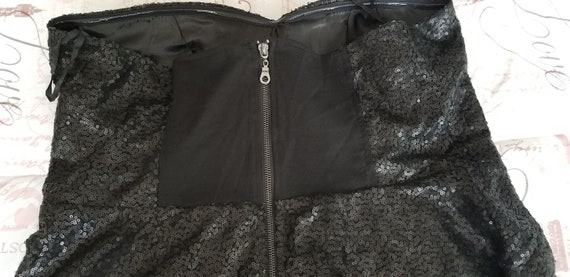 Holiday Black Sequin Peplum Bustier Top Plus Size… - image 4