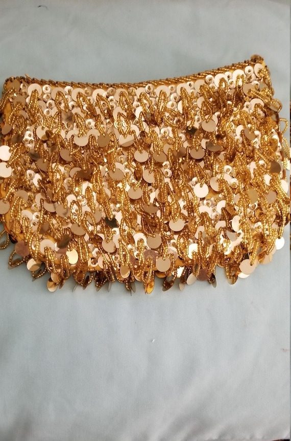 Vintage Funky 1960's-1970's  Look Gold Coin Clutch