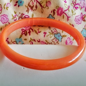Vintage Peachy Lucite Spacer Bangle-Creamsicle Lucite Bangle-1940&#39;s-50&#39;s-Spacer Bangle-Mid Century