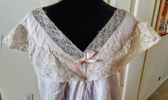 1940's Rayon & Lace Nightgown, 40's Lady Doretta … - image 1